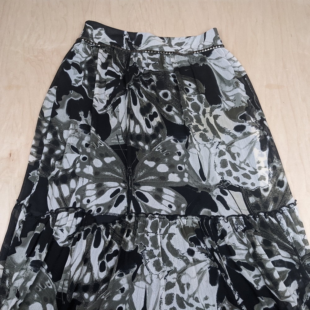 Xanaka B&W Butterfly Print Maxi Skirt (M)